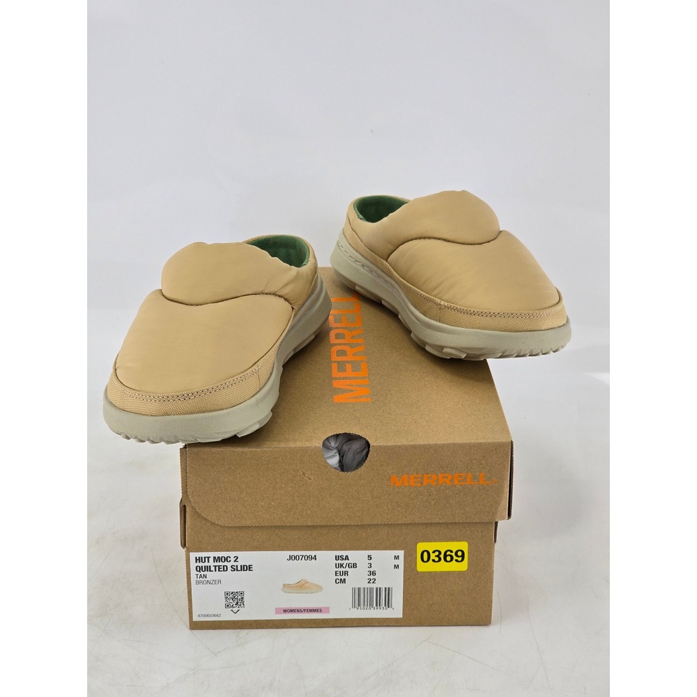 Merrell Hut Moc 2 Quilted Slide Womens 5 Tan Bronzer J007094 - New